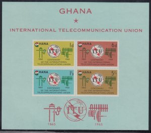GHANA Sc # 207a IMPERF S/S CENTENARY of the INT'L TELECOMMUNICATIONS UNION