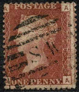QV 1864-79 1d Penny Red (Shades) Wmk. 4 (L. Crown) used S.G. 43 Pl. 200