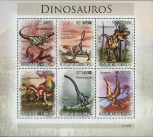 Dinosaurs Stamp Alectrosaurus Spinosaurus Caudipteryx S/S MNH #4543-4548