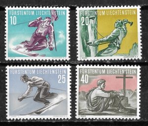 Liechtenstein #289-92 Winter Sports     (4) VLH Unused