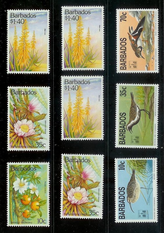 BARBADOS Large stamp accumulation Most MNH plate blocks gutter pairs Much value!