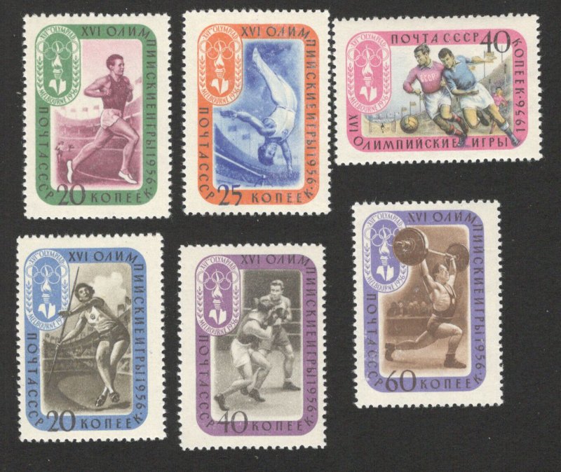 RUSSIA - 6 MNH STAMPS - SPORT - OLYMPICS - Mi.No. 1967/72 - 1957. 