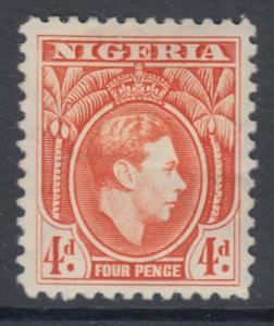 WS-D414 NIGERIA GBC - KGVI, 1938 Definitive, 4D. Orange SG54 £50 MHH