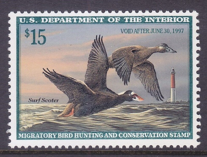 US RW63 MNH OG 1996 $15 Surf Scoter Duck Hunting Stamp