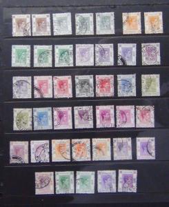 Hong Kong 1938-52 values to $10 with wide range of shades used CAT £225 ++