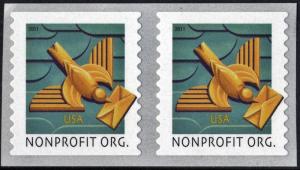 SC#4495 5¢ Art Deco Bird Coil Pair (2011) SA