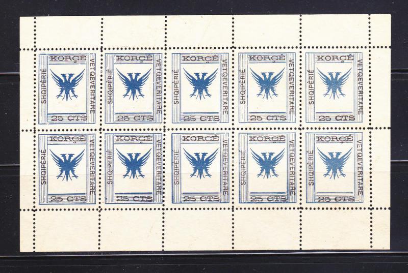 Albania 59 Sheet of 10 MNH Coat of Arms (A)