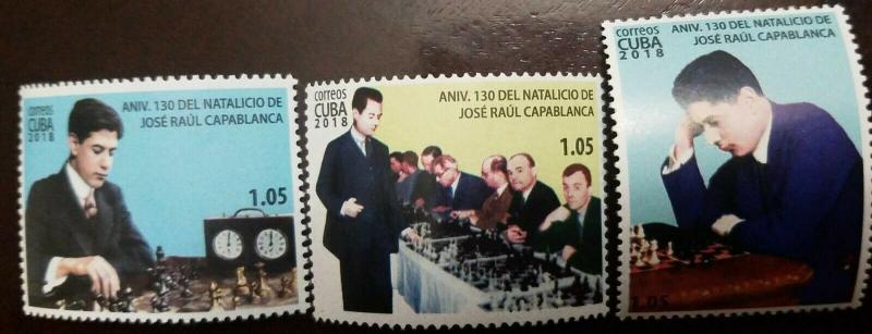 O) 2018 SPANISH ANTILLES, CHESS-JOSE RAUL CAPABLANCA, MNH