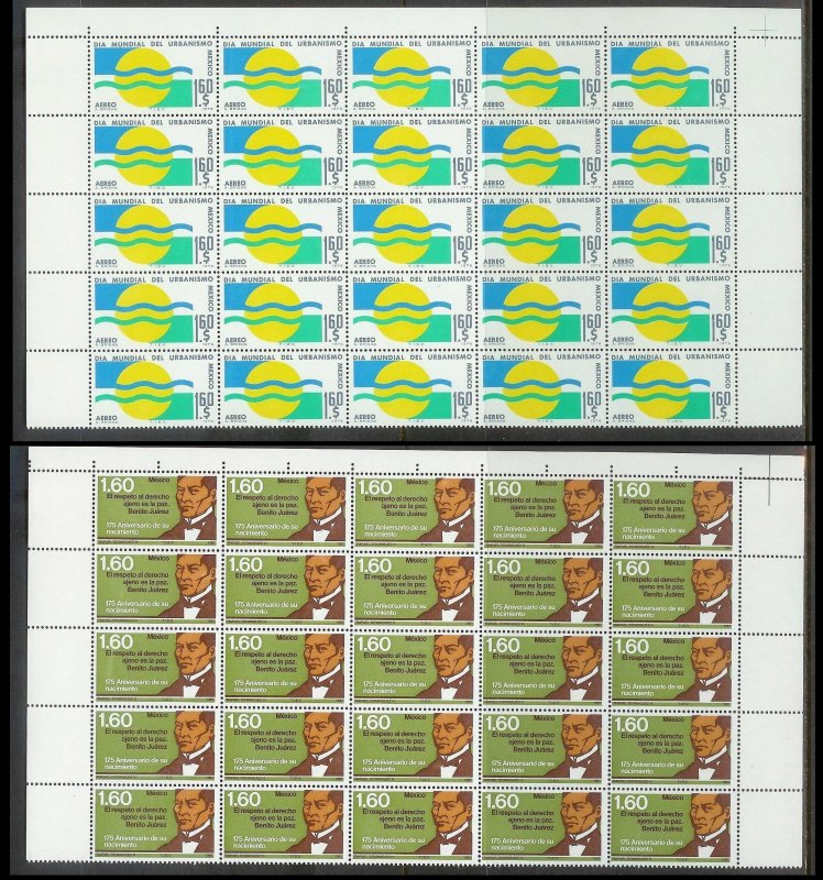 MEXICO (189) Partial Sheets 4350+ Stamps All Mint Never Hinged Huge selection!