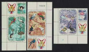 Caribic Birds of Havana Zoo Christmas 3 Blocks 1967 MNH SG#1556-1561ad