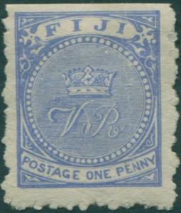 Fiji 1881 SG39 1d dull blue Crown and VR p10 MLH