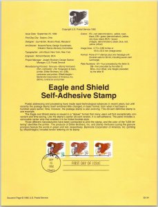 USPS SOUVENIR PAGE EAGLE AND SHIELD SELF-ADHESIVE STAMPS (3) 1992