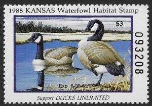 United State Duck - Kansas 2  $ 3.00 fine mint nh