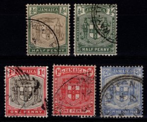 Jamaica 1905-11 Def., Wmk Mult Crown CA, Part Set [Used]