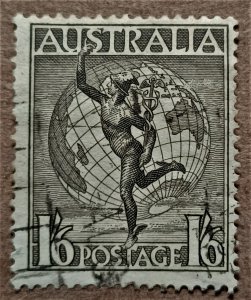 Australia #C6 1sh 6p Mercury & Globe USED (1949)