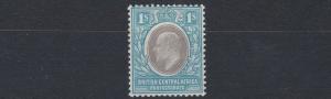 NYASALAND  1903 - 04  S G 623  1/-  GREY BLUE  MH