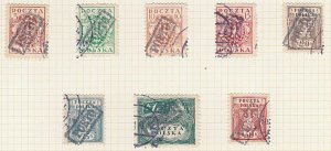 POLAND 1919 Krakow local overprint postage dues - 8 used....................A605