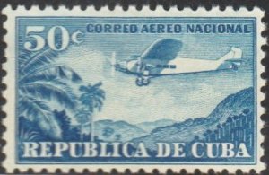 1931-1946 Cuba Stamps Sc C15 Airplane and Coast Domestic Postage 50c  NEW