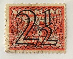 Netherlands 1940 Scott 226 used - 2.½  on 3c, Flying Dove, Numeral