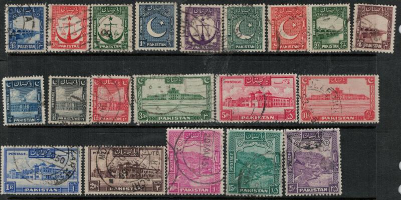 Pakistan 1948-1957 SC 24-43 Used SCV $111.00 Set 