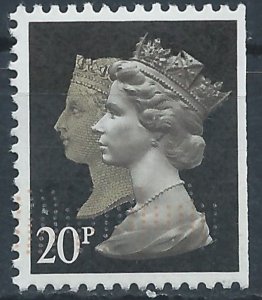 Great Briatin 1990 - 20p double head Litho P14 imperf at right - SG1476 used