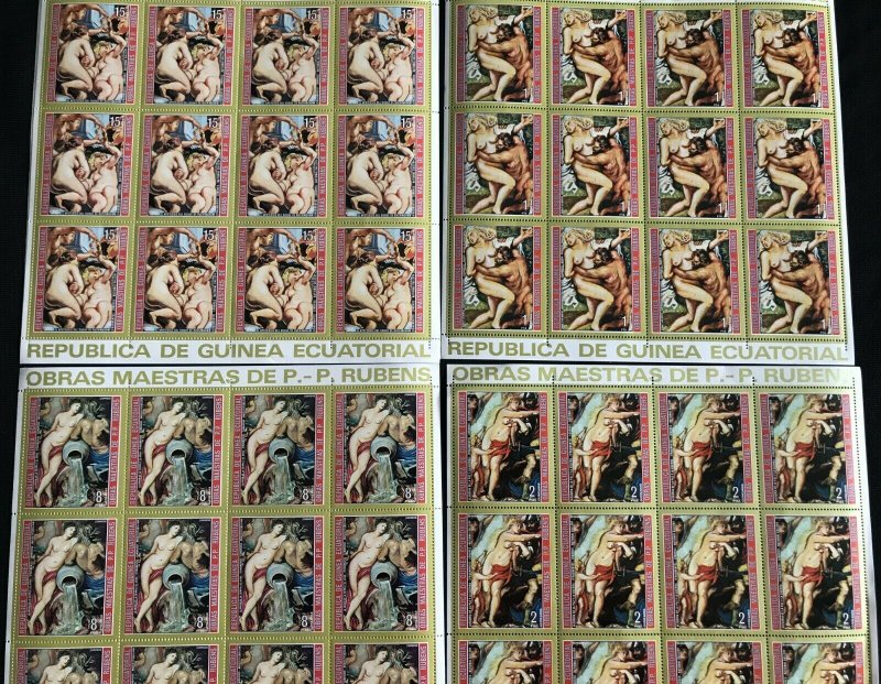 REPUBLICA DE GUINEA ECUATORIAL Art Rubens 12 stamps sheet x 7 (OLE02)