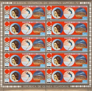 Olympic Winter Games Artistic Ice Skating Sport Sov. Sheet of 10 Stamps MNH