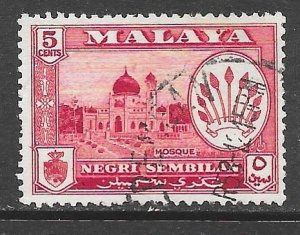 Malaya Negri Sembilan 67: 5c Coat of Arms, Mosque, used, F-VF