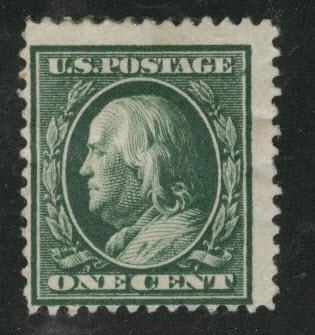 USA Scott 374 MH* Franklin single line watermarked stamp CV $6.50