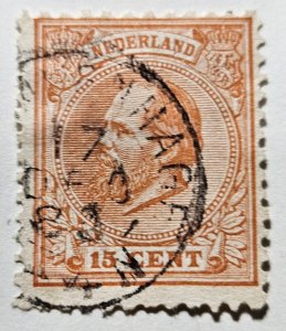 Stamp Europe Netherlands Series of 1872-88 King William III A5 #27 used