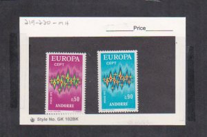 1971 Andorra (Fr) Scott #210-211 - EUROPA Set of 2 Stamps - MH