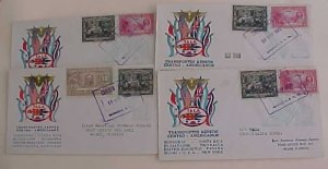 NICARAGUA  4 DIFF. FLIGHT COVERS TACA CACHET 1943