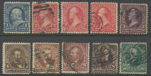 US Sc#264-273 1895 1c-10c Watermarked First Bureau Issue Sound Used