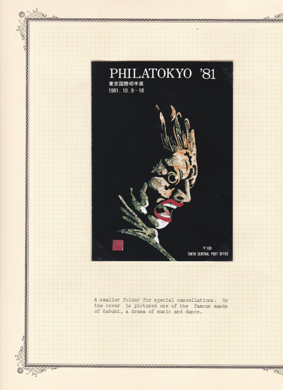 Japan PHILATOKYO 81, One Collectors Memorabilia on Album Pages