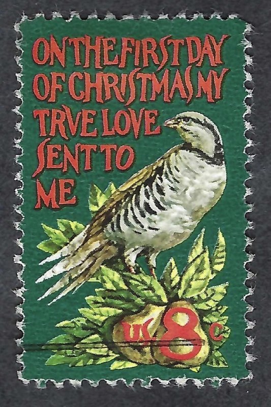 United States #1445 8¢ Partridge in a Pear Tree (1971). Used.