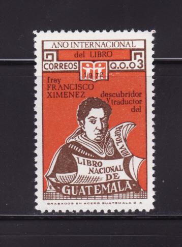 Guatemala 425 MNH Brother Francisco Ximénez (D)