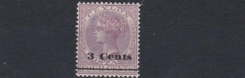 CEYLON  1892   S G  241    3C  ON 4C  MAUVE          MH  