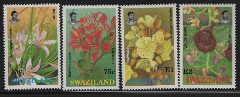 SWAZILAND 588-591 (4) set,  Hinged, 1991 Flowers