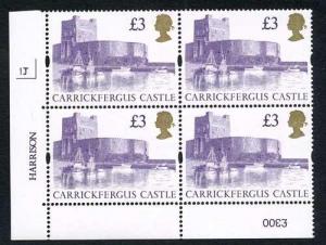 SG1613a 1992 Three Pound Castle Plate 1J Creamy Translucent Paper/Gum