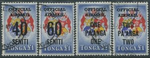 Tonga official 1967 SGO22-O25 Coat of Arms Overprints set FU