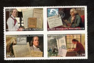 4021-24 Benjamin Franklin Block Of 4 Mint/nh FREE SHIPPING