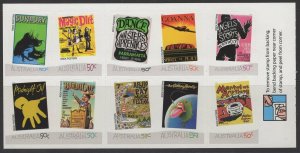 AUSTRALIA SGSB213(2693a) 2006 ROCK POPSTARS $5 SELF ADHESIVES MNH 