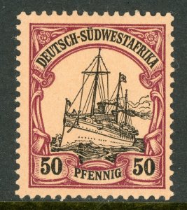 Germany 1901 Southwest Africa 50pf Yacht Unwmk Scott # 20 Mint A354