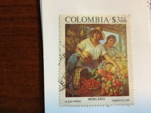 Colombia 1975  Scott  C616  used - 3p, Mercado by Miguel Diaz Vargas, painting