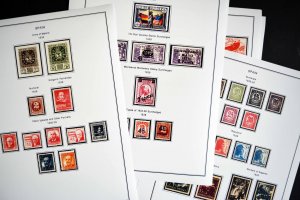 COLOR PRINTED SPAIN 1850-1940 STAMP ALBUM PAGES (42 illustrated pages)