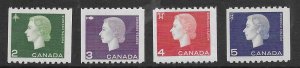 Canada 406-09  1963  set 4 coils fvf mint nh