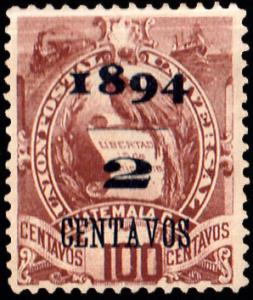 Guatemala Scott 52 Unused hinged.