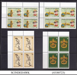 ST. VINCENT GRENADINES BEQUIA - 1991 BOY SCOUT - BLOCK OF 4 - 4V MINT NH