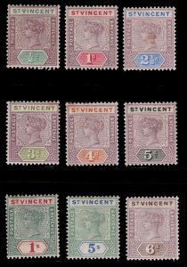 MOMEN: ST. VINCENT SG #67-75 1899 MINT OG H/1NH £150 LOT #67903*