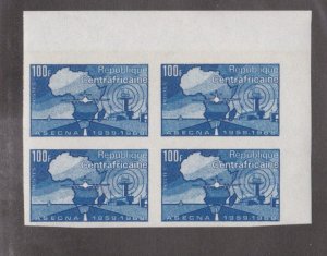 Central Africa # 118, ASECNA, Block of Four, IMPERF, Mint NH